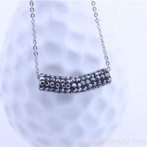 Collar de cadena del Rhinestone de DIY Shamballa tubo colgantes